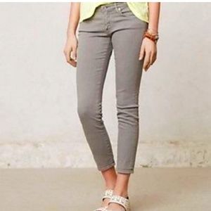 AG Adriano Goldschmied Stevie gray ankle zip slim straight jeans